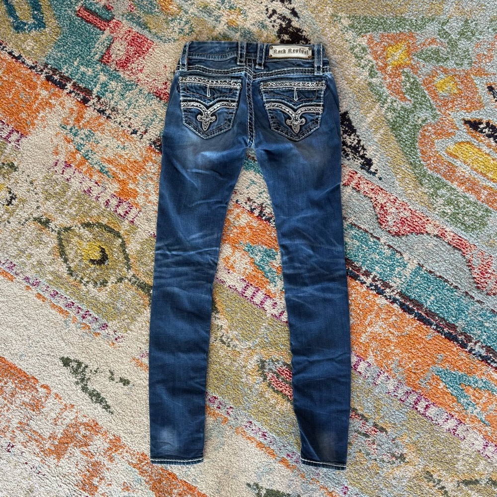 Rock Revival Jasna Rhinestone Embellished Skinny Jeans - Picture 3 of 11